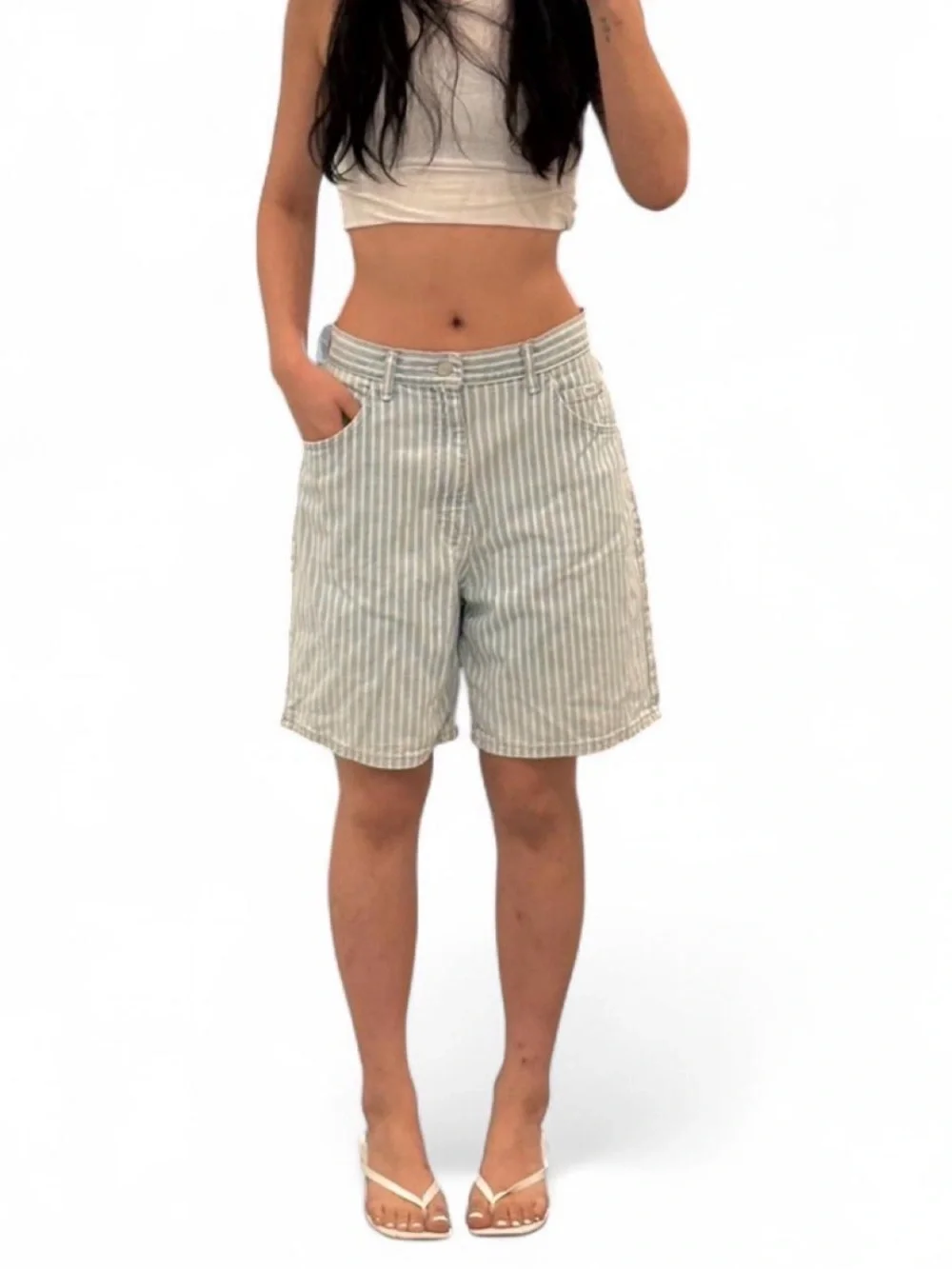 Vintage Lee Striped High-Rise Relaxed Fit Women’s Shorts Size 27